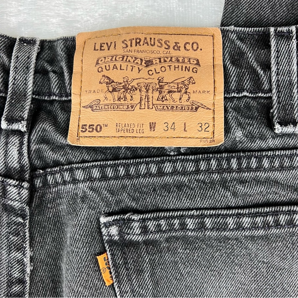 Vintage 90s Levi’s 550 Orange Tab Relaxed Fit Tapered Leg Denim Jeans Mens 34x32 - Picture 3 of 6